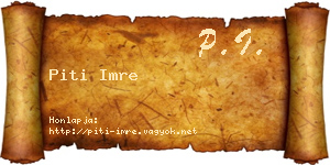 Piti Imre névjegykártya